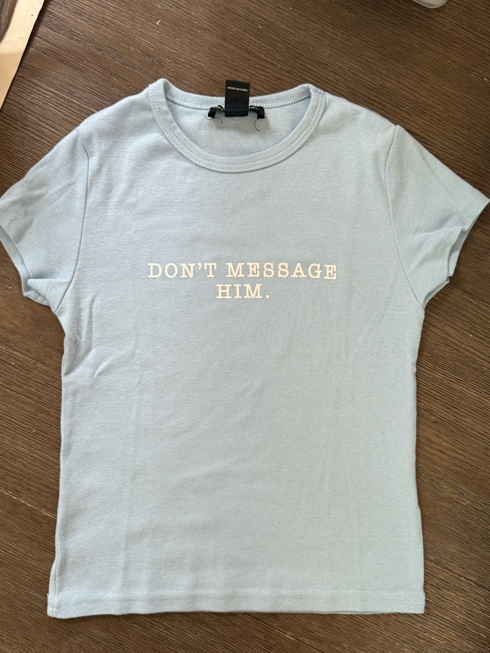 Streetwear Society Light Blue Graphic Tee - DON'T MESSAGE HIM.